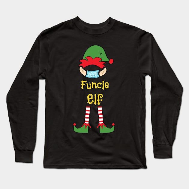 2020 Masked Christmas Elf Family Group Matching Shirts -  Funcle Long Sleeve T-Shirt by Funkrafstik